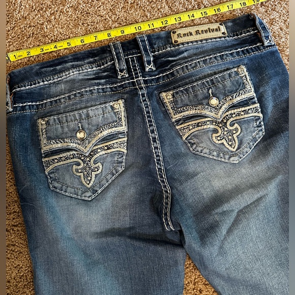 Rock Revival Blue Skinny Jeans with Distressed Detailing - Picture 4 of 6